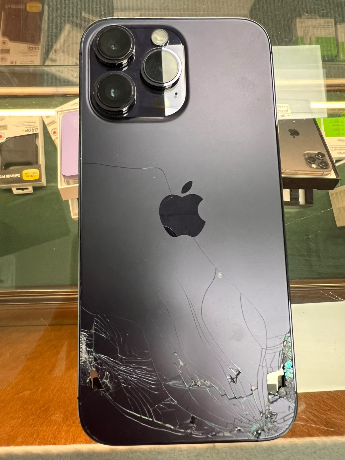 Before repair — iPhone 14 Pro Max — Deep Purple (Katie's repair)